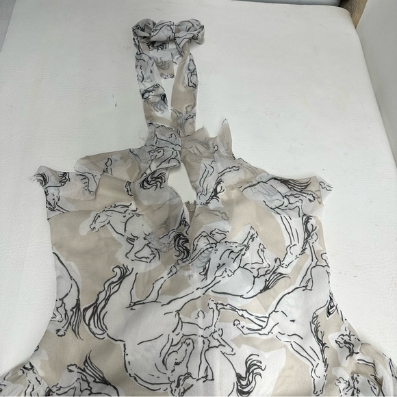 Nasty Gal ruffle kayhole stallion print Halter Maxi Dress Sz 6 nwt - Picture 4 of 12